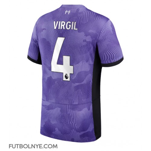 Camiseta Liverpool Virgil van Dijk #4 Tercera Equipación 2023-24 manga corta